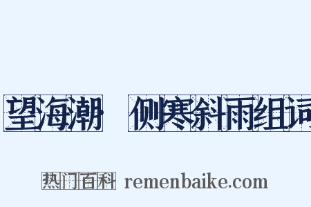望海潮·侧寒斜雨组词是什么意思的图片